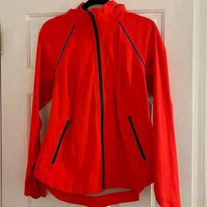 COPY - Athleta bright orange zip up rain jacket with hood size large